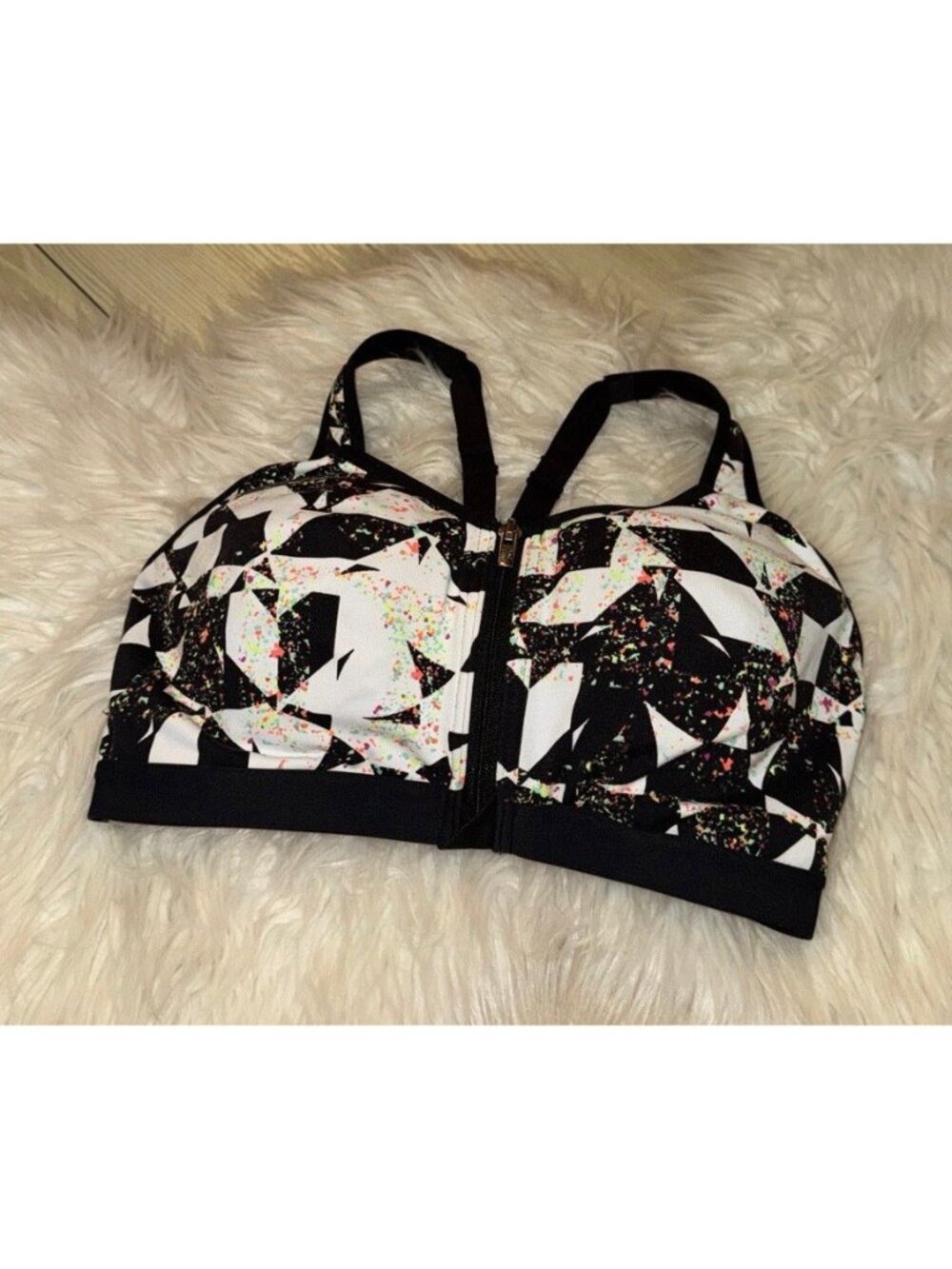 Victorias Secret Victoria Sport Knockout Front Close Sports Bra UW 34D Printed